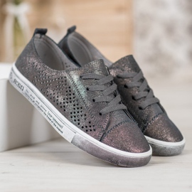 VINCEZA -nahkakengät harmaa 2