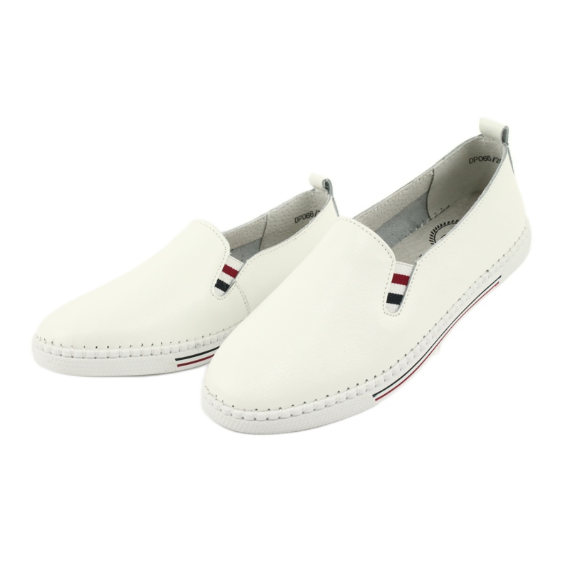 Nahkatossut Filippo DP066 valkoinen 3