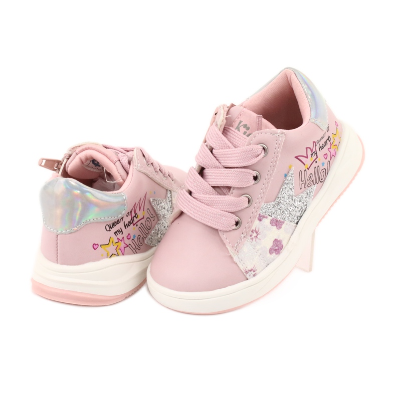 American Club GC15 tähden urheilukengät tytöille vaaleanpunainen harmaa 4