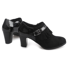 Saappaat kantapäällä Boho Fringe 6660 musta 1