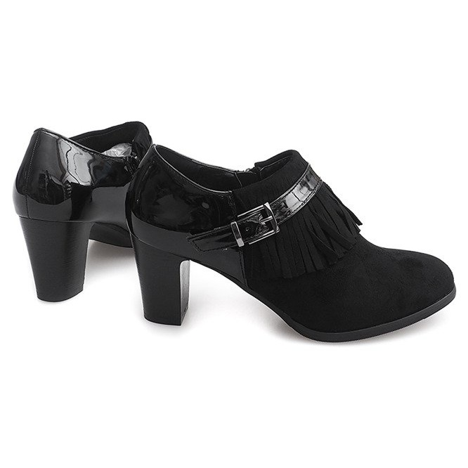 Saappaat kantapäällä Boho Fringe 6660 musta 1