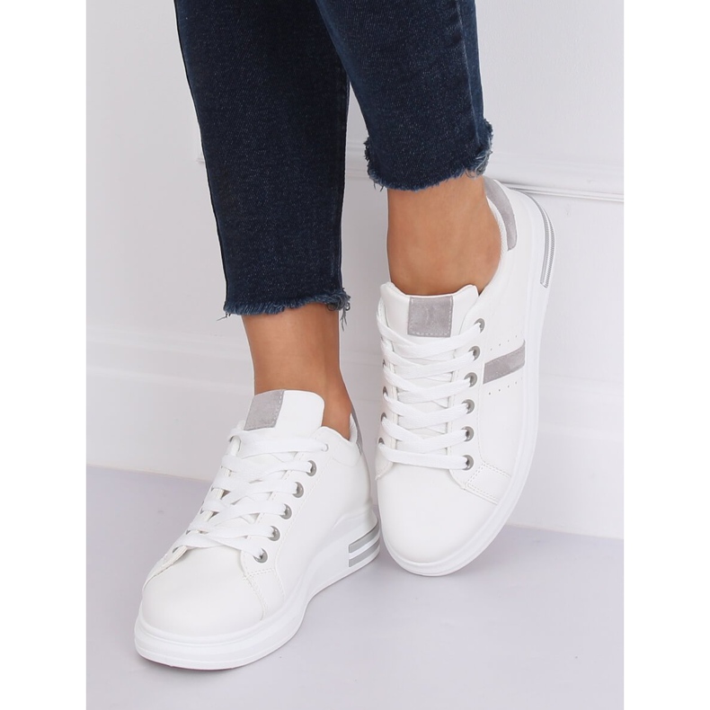 Valkoiset naisten urheilukengät BL201P Harmaa valkoinen 1