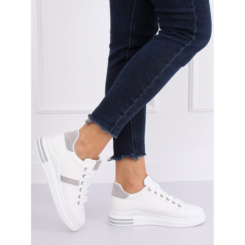 Valkoiset naisten urheilukengät BL201P Harmaa valkoinen 2