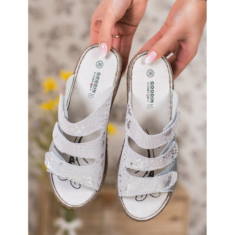 Goodin Hopea nahka tossut harmaa 1