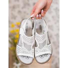 Goodin Avoimet kiilamaiset sandaalit valkoinen 1