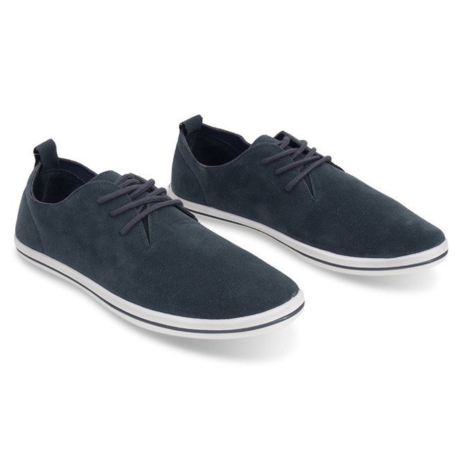 Kevyet miesten lenkkarit, joissa Eco Suede 1205 Navy Blue tummansininen 1