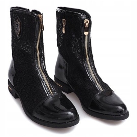 Avoimet saappaat vetoketjullinen X362 musta 2