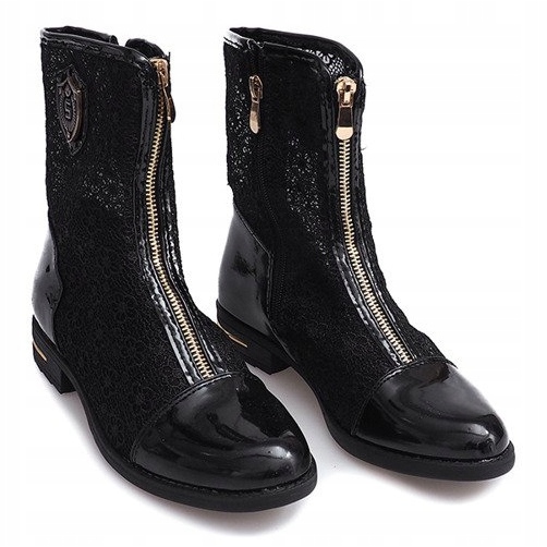 Avoimet saappaat vetoketjullinen X362 musta 2