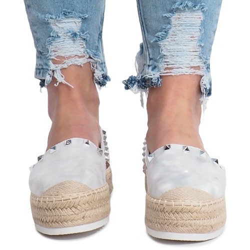 Hopeiset espadrillit Glam -kiilassa harmaa 1