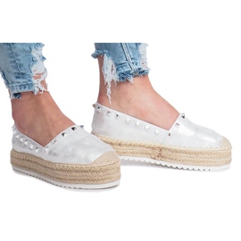 Hopeiset espadrillit Glam -kiilassa harmaa 2