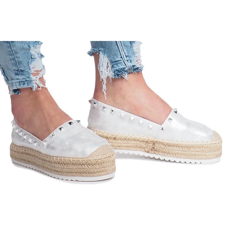 Hopeiset espadrillit Glam -kiilassa harmaa 2