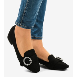 Musta mokkanahka korkokengät L419 2