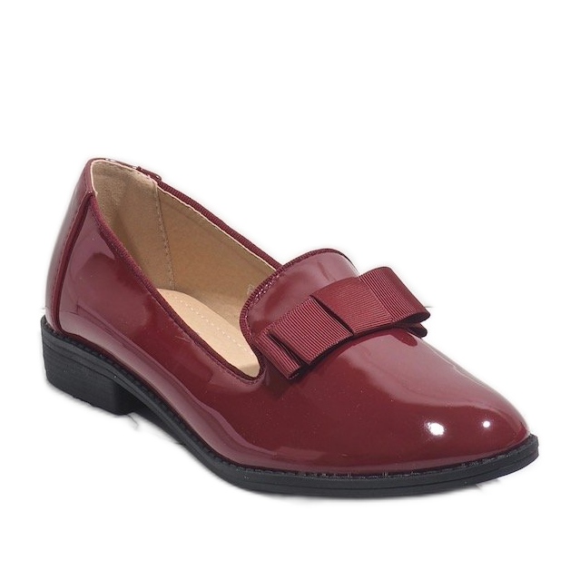 Naisten punaiset mokkasiinit, joissa rusetti F158 punainen 1