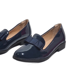 Naisten tummansiniset mokkasiinit, joissa rusetti F158 laivastonsininen 1