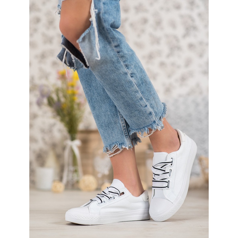 SHELOVET Mukavat tekstiilikengät valkoinen 2