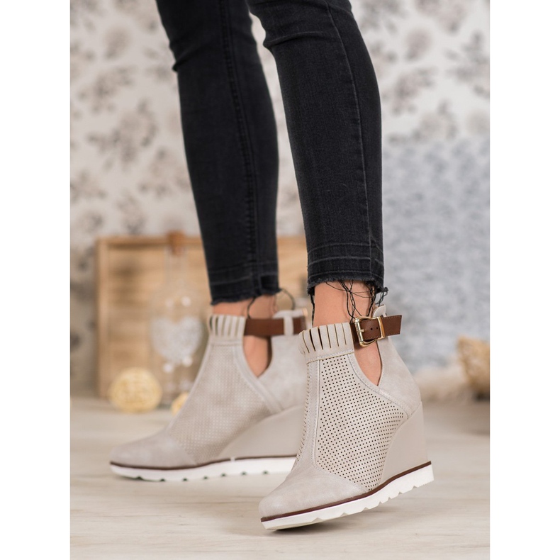 Filippo Avoimet saappaat kiilalla ruskea 2