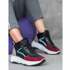 Ideal Shoes Korkeat saappaat lavalla musta monivärinen 1