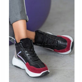 Ideal Shoes Korkeat saappaat lavalla musta monivärinen 2