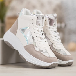 Ideal Shoes Korkeat saappaat lavalla valkoinen ruskea monivärinen 1