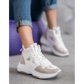 Ideal Shoes Korkeat saappaat lavalla valkoinen ruskea monivärinen 2