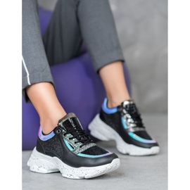 SHELOVET Lenkkarit paljeteilla alustalla musta monivärinen 1