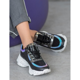 SHELOVET Lenkkarit paljeteilla alustalla musta monivärinen 2