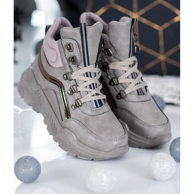 Queentina Lämpimät lenkkarit harmaa 2