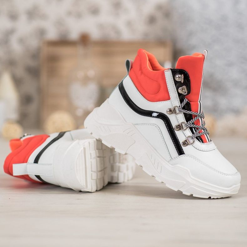 Ideal Shoes Muoti saappaat valkoinen oranssi monivärinen 1