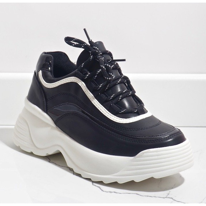 Mustat, eko-nahkaiset urheilukengät 7918-Y 1