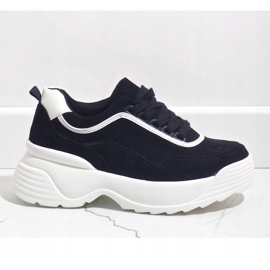 Mustat, eko-nahkaiset urheilukengät 7917-Y 1