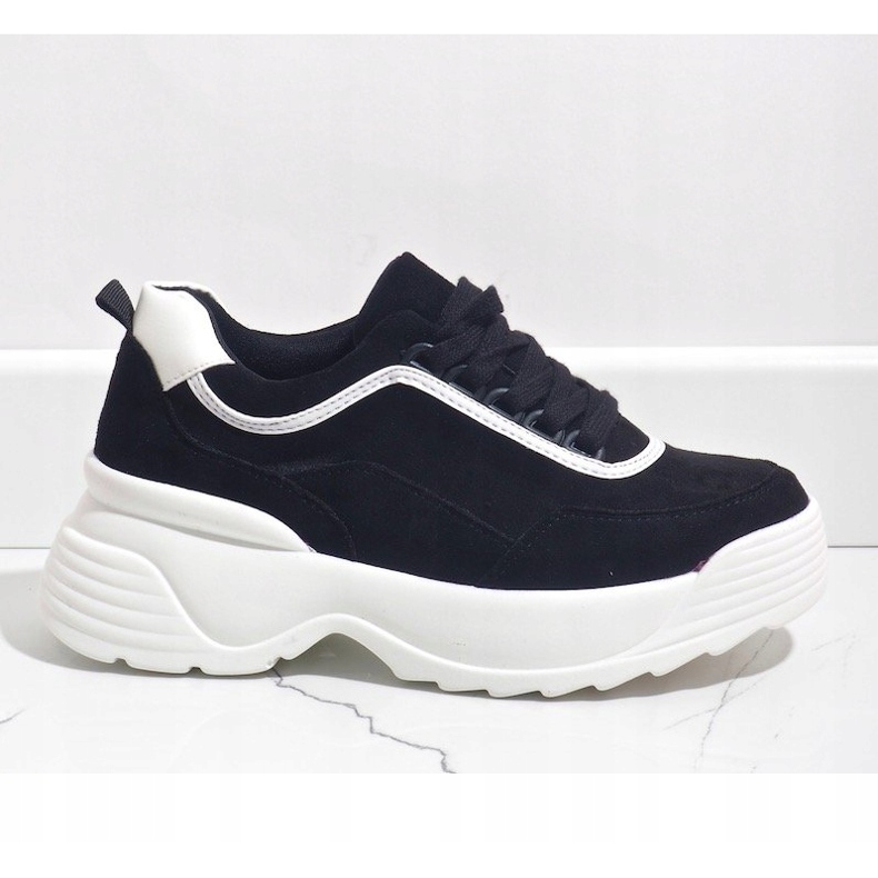 Mustat, eko-nahkaiset urheilukengät 7917-Y 1