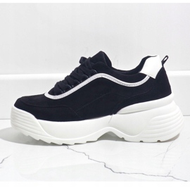 Mustat, eko-nahkaiset urheilukengät 7917-Y 2