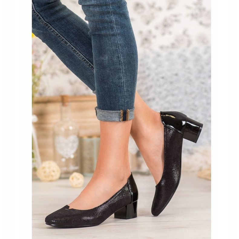 VINCEZA -tekstiilipumput musta 2