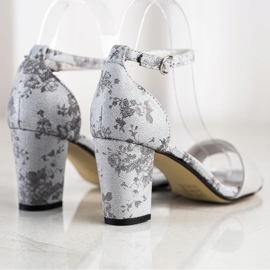 Goodin Tyylikkäät sandaalit pitsillä harmaa 1