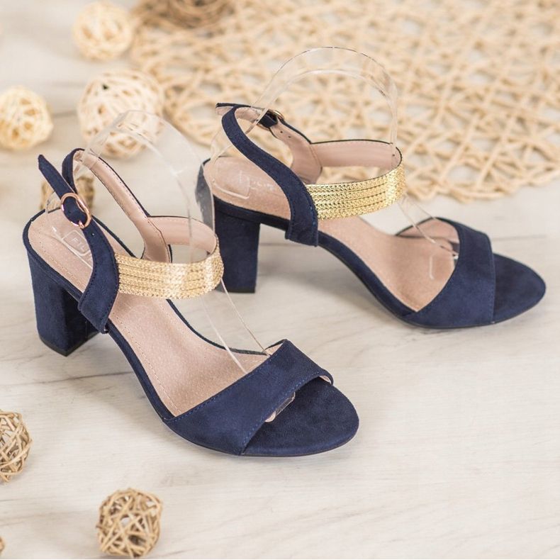 Filippo Sandaalit kultaisella vyöllä sininen keltainen 2