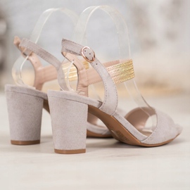 Filippo Sandaalit kultaisella vyöllä harmaa keltainen 1