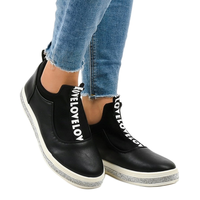 Musta Lycra Slip-On Lenkkarit 1155-Y 1