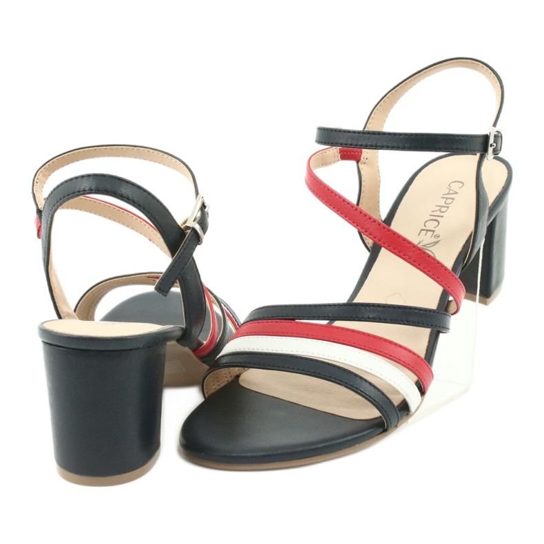 Caprice sandaalit naisten kengät 28304 valkoinen punainen laivastonsininen 4