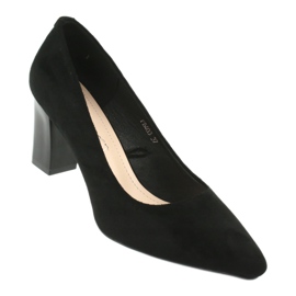 Sergio Leone PB403 mokkanahkapumput korkealla kantapäällä, musta 1