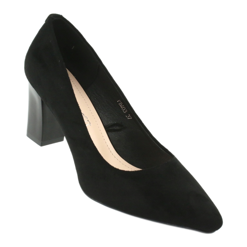 Sergio Leone PB403 mokkanahkapumput korkealla kantapäällä, musta 1