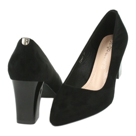 Sergio Leone PB403 mokkanahkapumput korkealla kantapäällä, musta 4