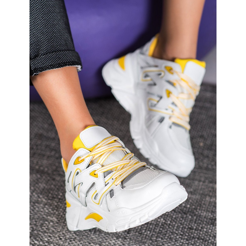 Small Swan Mukavat Eco -nahka -lenkkarit valkoinen keltainen 1