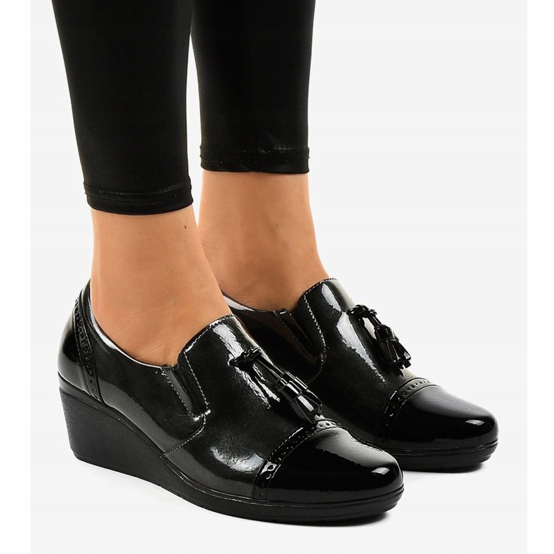 Mustat kiilakengät 7-9022 harmaa 1