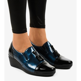 Mustat kiilakengät 7-9022 laivastonsininen 1