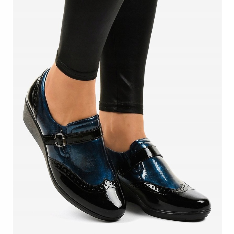 Mustat kiilakengät 7-9021 laivastonsininen 1