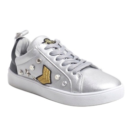 856-Y hopeiset lenkkarit, joissa on runsaasti sisustusta musta harmaa 1