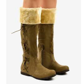 Ruskeat, eristetyt litteät saappaat AF1151 1