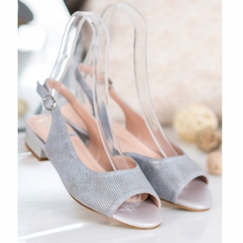 Sergio Leone Avoimet sandaalit matalalla korolla harmaa 1