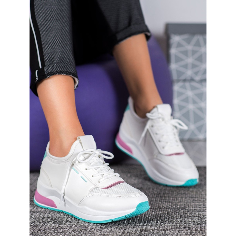 SHELOVET Sidotut kengät Eco -nahkaa valkoinen 1