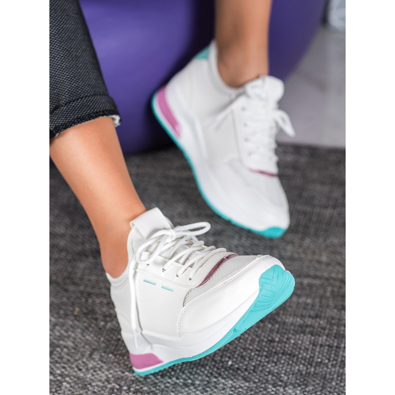 SHELOVET Sidotut kengät Eco -nahkaa valkoinen 2